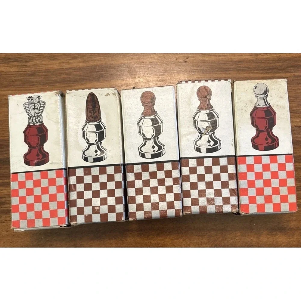 5 NIB Vtg Avon Chess Pieces The Pawn‎ II Spicy (2), Queen, Bishop II, The Pawn